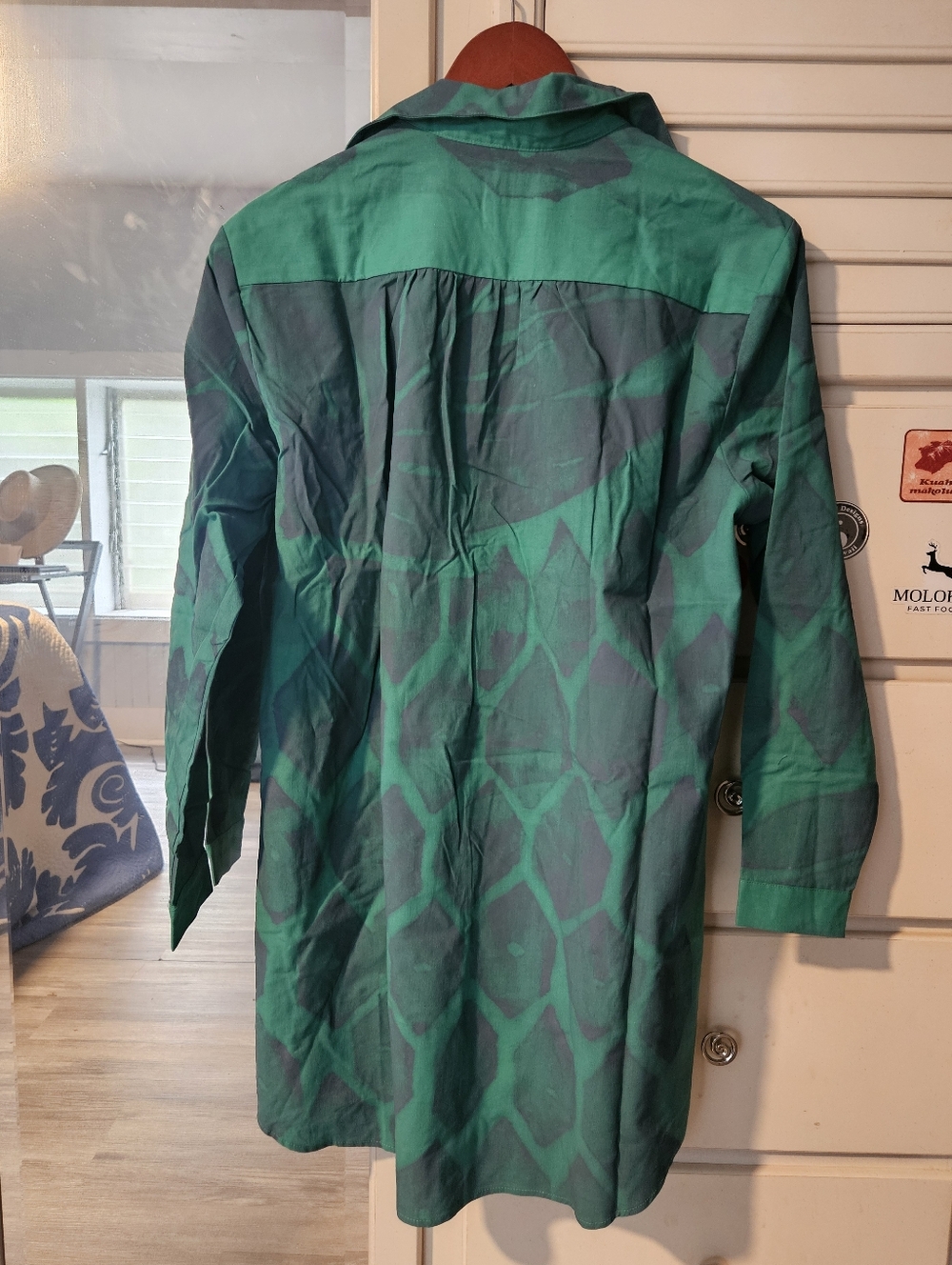 KEALOPIKO AHUKAI - SIZE SMALL - ULU PRINT - GREEN COLOR - Picture 4 of 4